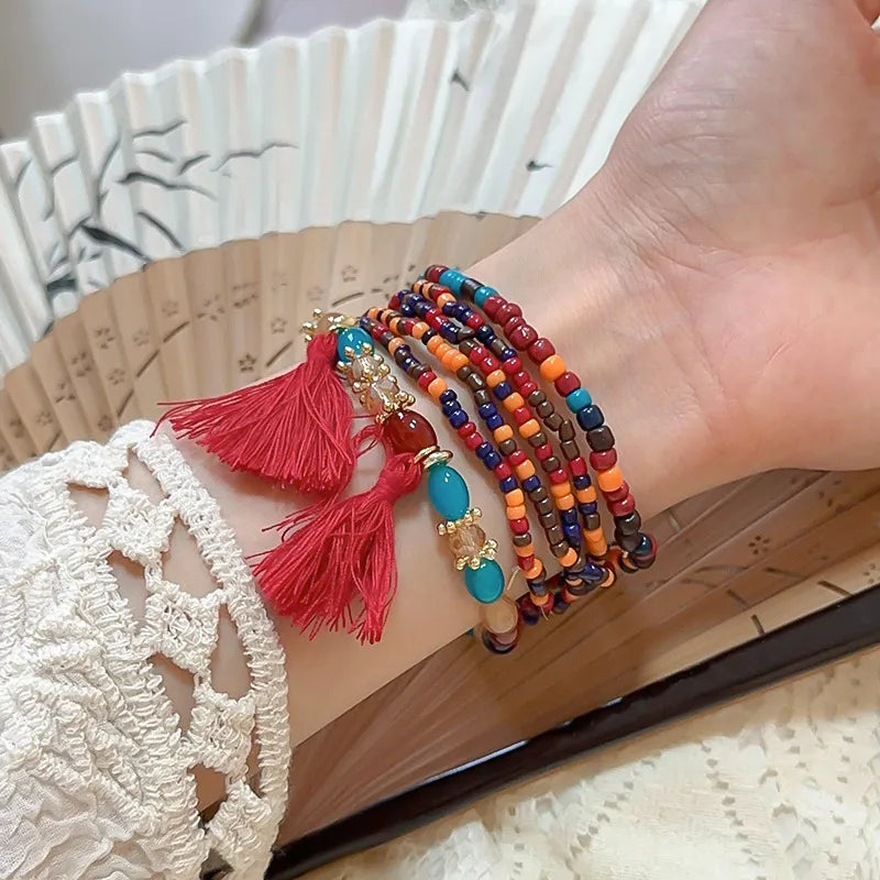 Tassel Rice Bead Bracelet - Korvel