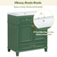 30 inch uncovered bathroom vanity with soft closed door, limited to solid wood frame bathroom storage cabinet green - Korvel
