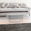 Ottoman Oval Storage Bench Rubber Wood Legs Grey(43.5"x16"x16") - Korvel