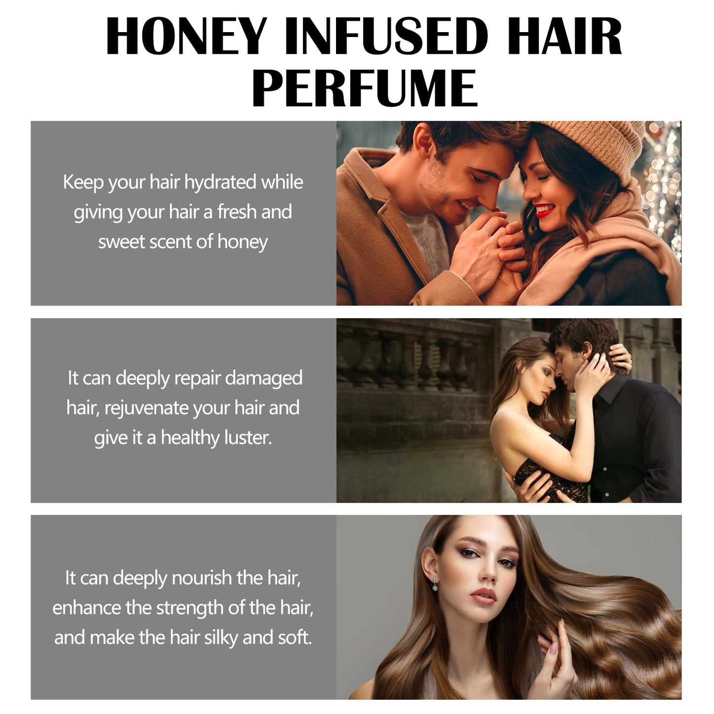 Honey Infused Hair Perfume, Hair Care Fragrance Nourishes And Restores Dry And Rough Hair With A Smooth Moisturizing Perfume - Korvel