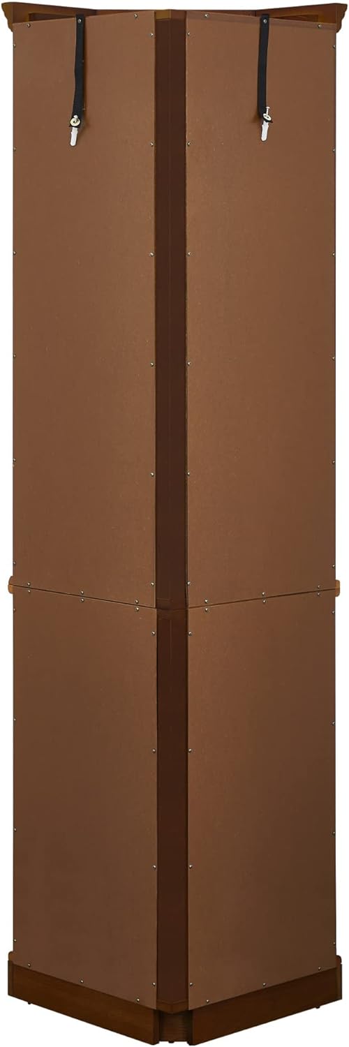Corner Curio Cabinet with 5 Shelves and Lighting System, Walnut(E26 light bulb not included) - Korvel