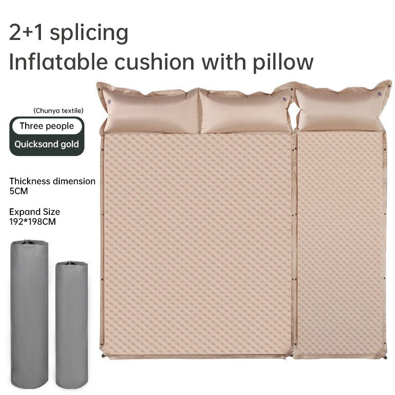 Product camouflage Can Be Spliced Self Inflating Cushion Air Mattress Camping Mat With Pillow - Korvel