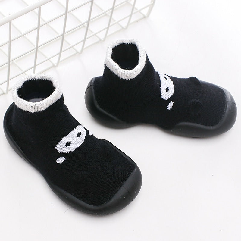 Autumn and Winter Baby Socks Silicone Anti slip Bottom Floor Socks Children's Shoes and Socks Cartoon Rainbow Strips Indoor Walking Shoes and Socks - Korvel