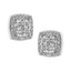 Boucles d'oreilles carrées en diamant en argent sterling .925