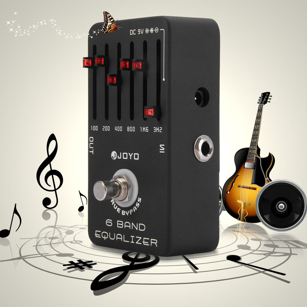 JOYO JF - 11 True Bypass Design 6 Band EQ Equalizer Guitar Effect Pedal with Aluminum Alloy Casing - Korvel