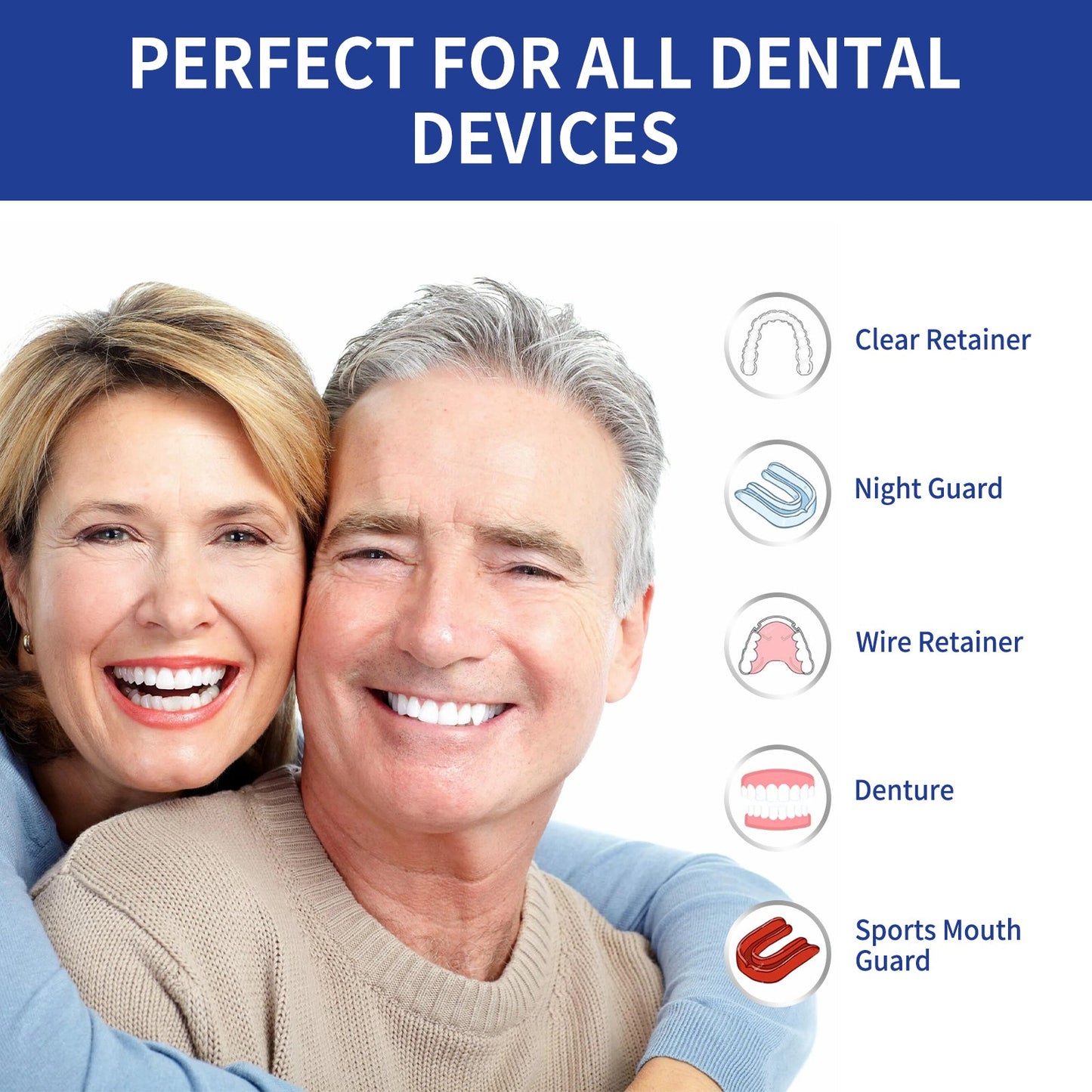 Denture Cleaning Tablet, White Denture Fresh Breath Oral Care Cleaning Tablet - Korvel