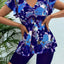 Floral Print Bandeau V Neck 2 Piece Swimsuit for Women
