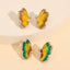 Elegant 2-Piece Rhinestone Butterfly Stud Earrings