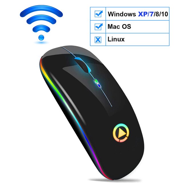 Wireless Mouse Bluetooth RGB Rechargeable Mouse Wireless Computer Silent Mause LED Backlit Ergonomic Gaming Mouse For PC Laptop - Korvel