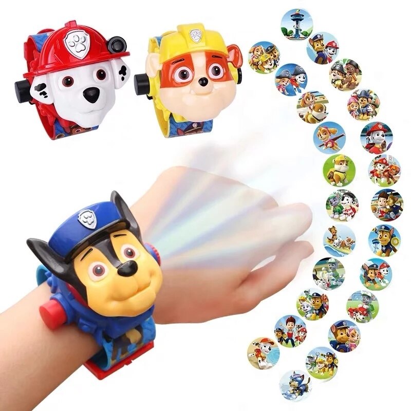 Paw Patrol 3D Projection Digital Watch & Action Figures Set