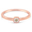 Anillo de cojín cuadrado de diamante de plata de ley chapada en oro rosa de 14K - Talla 6