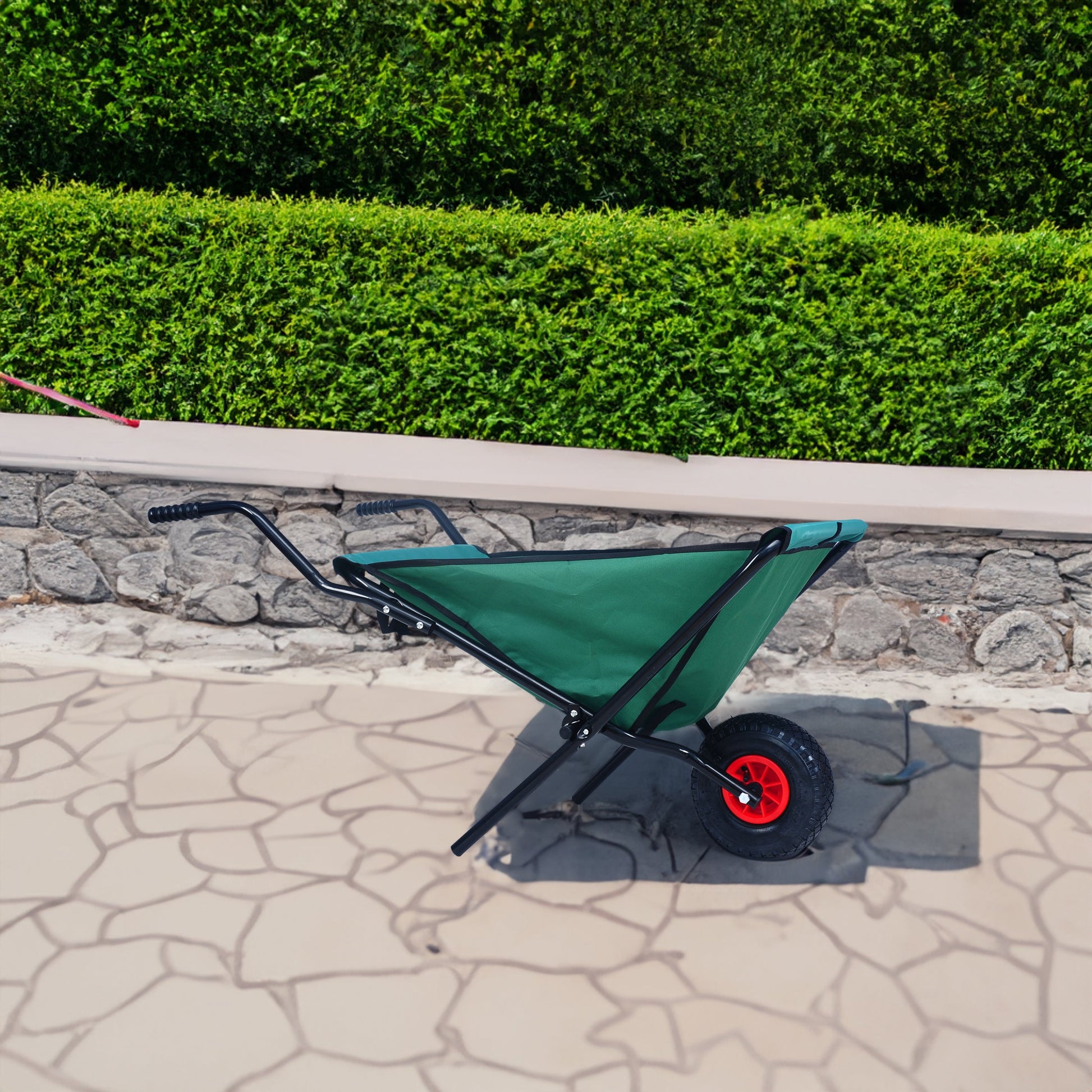 Folding unicycle 176 pounds folding yard unicycle heavy-duty Oxford cloth green lawn bicycle 10 inch inflatable tires - Korvel