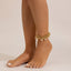Vacation style beach imitation pearl ankle chain women's simple double-layer CCB round bead bead Anklet foot decoration - Korvel