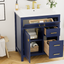 30-Inch Blue Bathroom Vanity with Ceramic Sink and Ample Storage - Ideal Choice for Small Bathrooms - Korvel