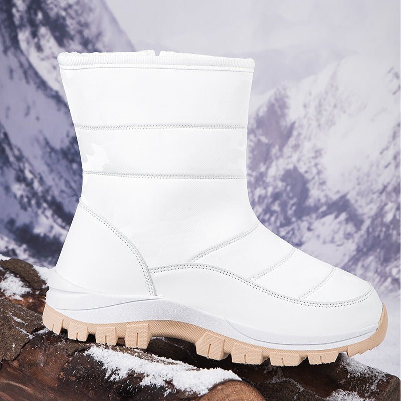 Botas de Nieve de Invierno Premium para Mujeres - Diseño de Tobillo Alto con Plumas
