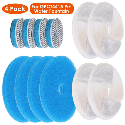 4 Pack Filter Set for GPCT4415 Pet Water Fountain