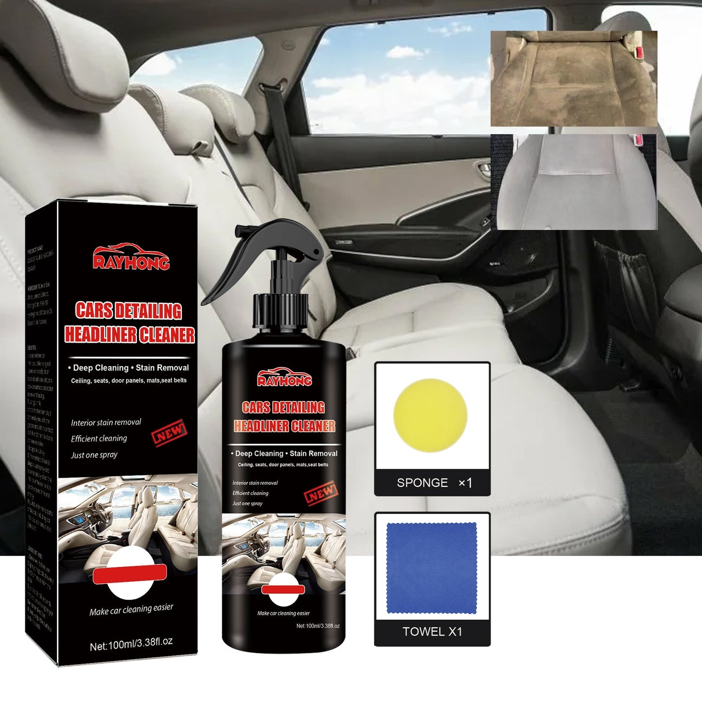 Premium Automotive Interior Cleaner - Multi-Functional Upholstery Care