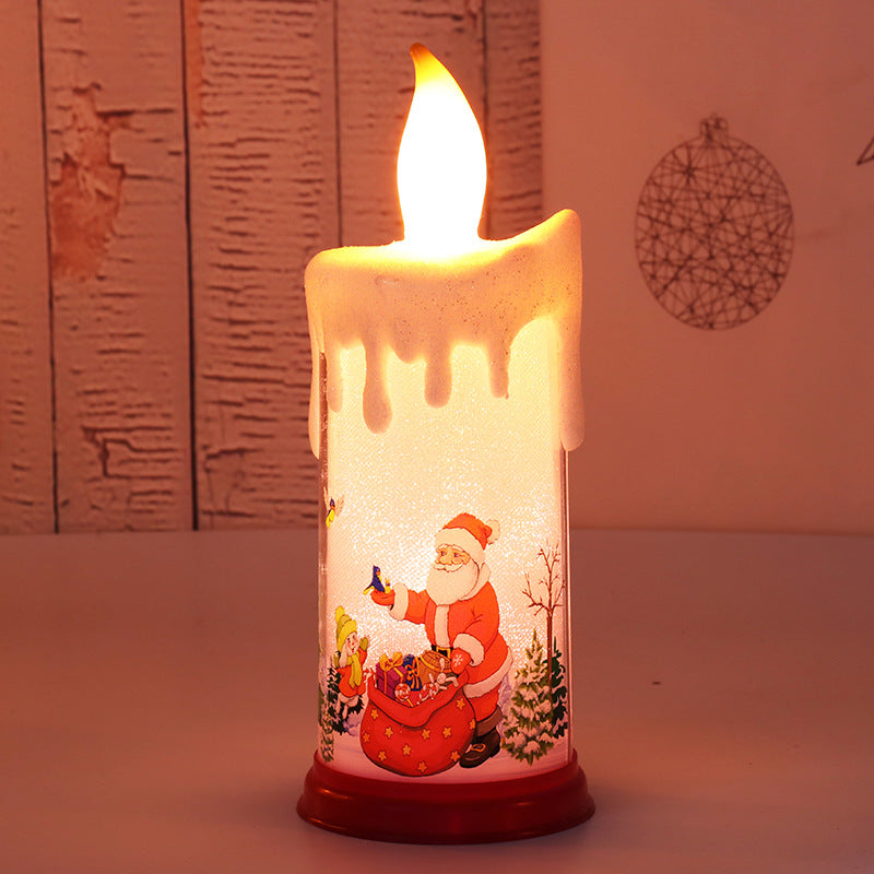 Christmas decoration candle light LED simulation flame candle Santa Claus snowman decoration night light - Korvel