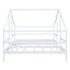 Cama Triangular de Tamaño Doble Twin con Mesa Incorporada - Blanca