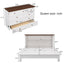 Solid Pine Murphy Bed Chest with Charging Station and Large Storage Drawer for Home Office or Small Room , Queen, White+Walnut - Korvel