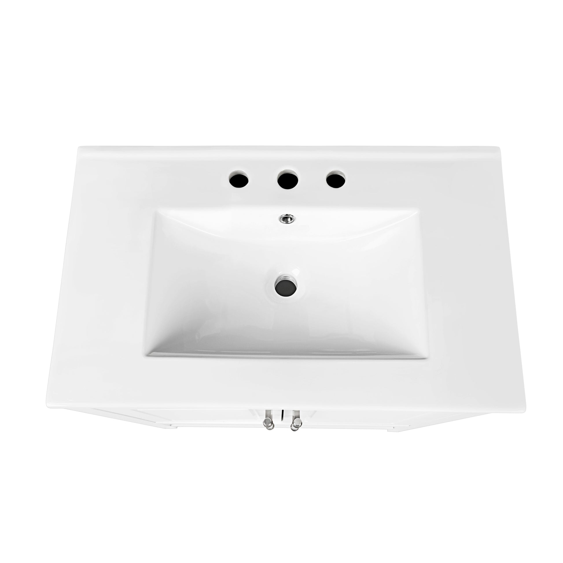 30" Bathroom Vanity with Sink  Multi-functional Bathroom Cabinet with Doors and Drawers Solid Frame and MDF Board, White - Korvel