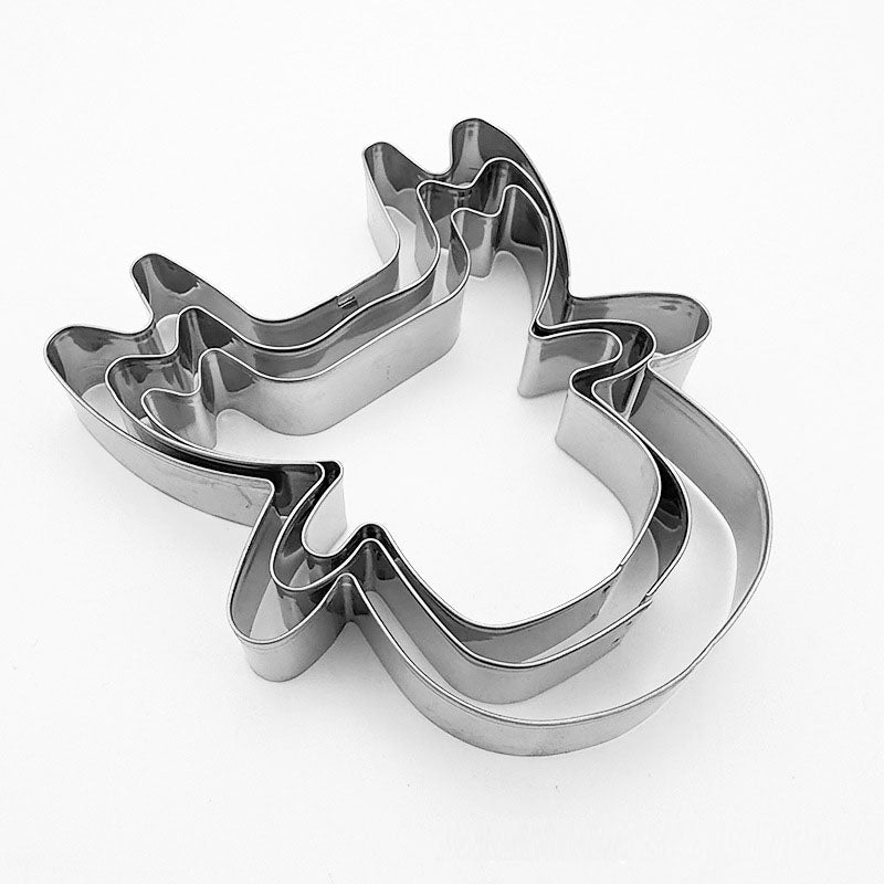 Christmas baked goods reindeer 3-piece set stainless steel biscuit mold Christmas reindeer cookie cutter set - Korvel