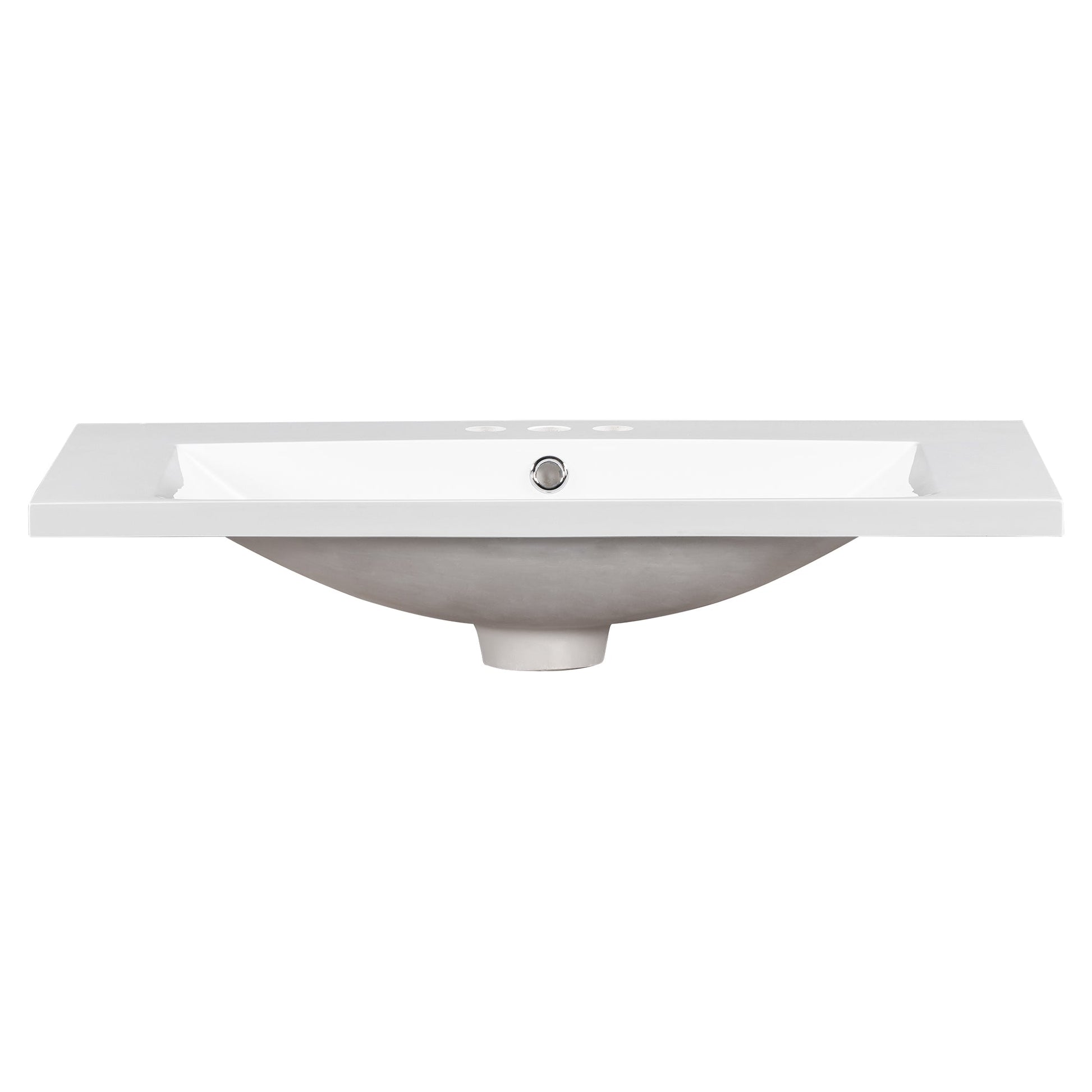 30" Single Bathroom Basin Sink, Vanity Top Only, 3-Faucet Holes, Resin - Korvel