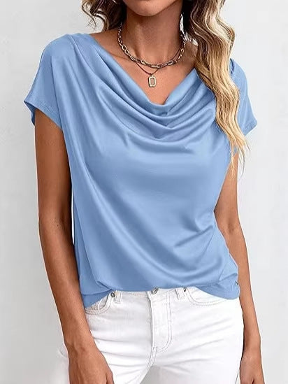 Casual Solid-Color Short-Sleeve Top for Everyday Style