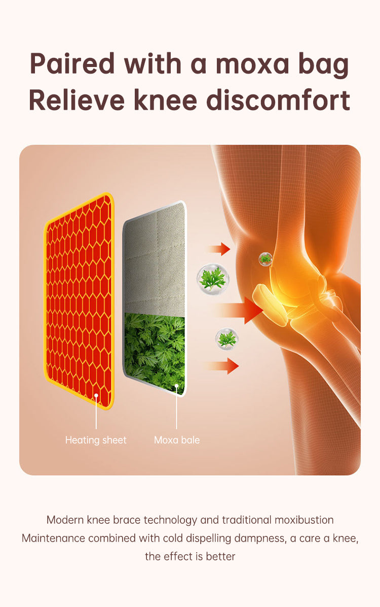 Electric heating knee massage instrument, vibration moxibustion, shoulder and elbow joint pain, hot compress knee massager for old cold legs - Korvel