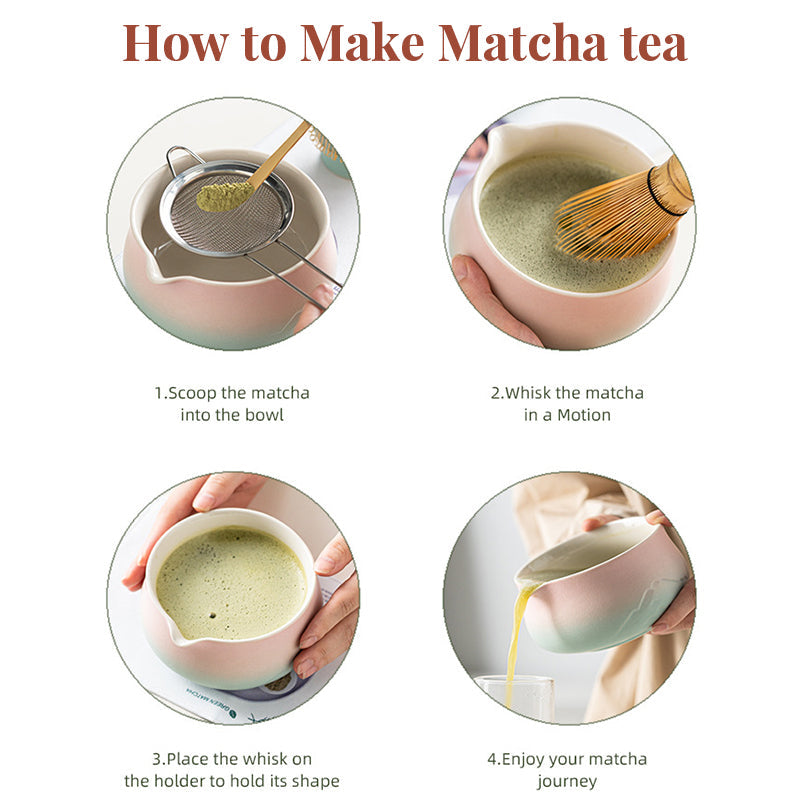 Premium 8-piece Matcha Set: Ceramic Chawan, whisky gift box, Matcha tools – for tea lovers - Korvel