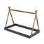 Twin Size Tent Floor Bed with Triangle Structure, Black+Brown - Korvel