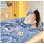 Double sided Arctic fleece pillow with embroidered fabric, dual-use office car nap blanket cushion - Korvel