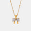 Collier en Zircon en Plaqué Or avec Nœud Élégant