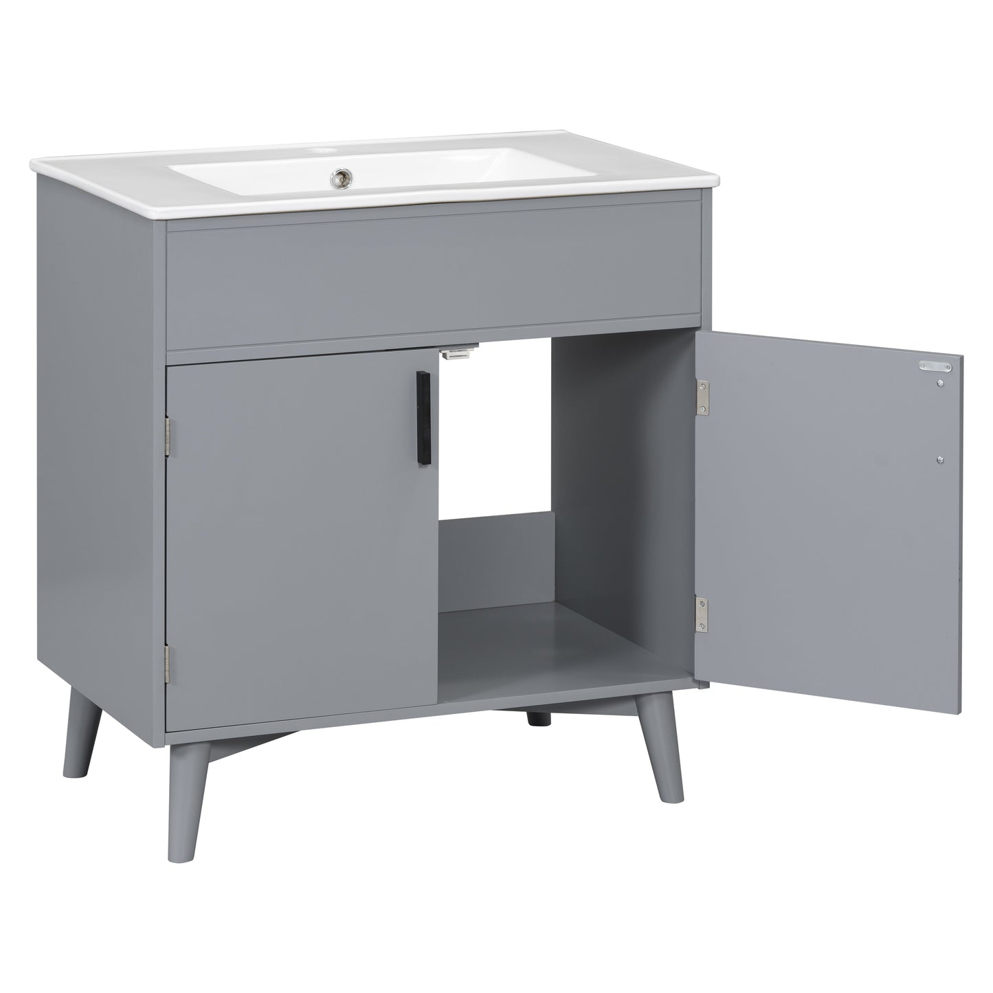 Ensemble de meuble de salle de bain élégant avec lavabo et rangement