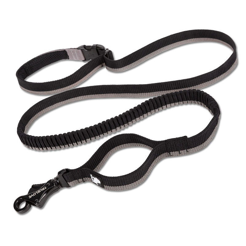 Pet dog leash with elastic cushioning suitable for outdoor activities such as running and waist tying - Korvel