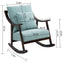 Premium Upholstered Rocking Chair with Lumbar Pillow
