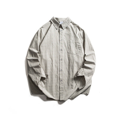 Chemise décontractée à manches longues à carreaux