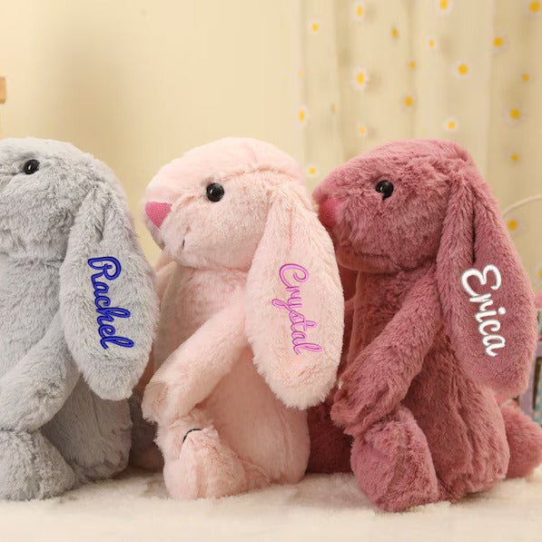 Jouet en Peluche Lapin Brodé - Compagnon Doux et Câlin