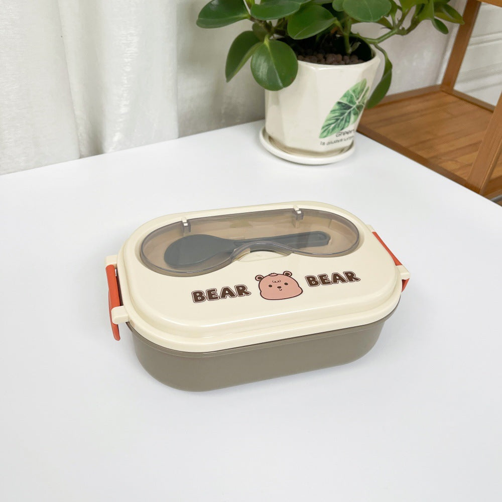 Cartoon cute stainless steel compartment lunch box lunch box fresh-keeping box - Korvel