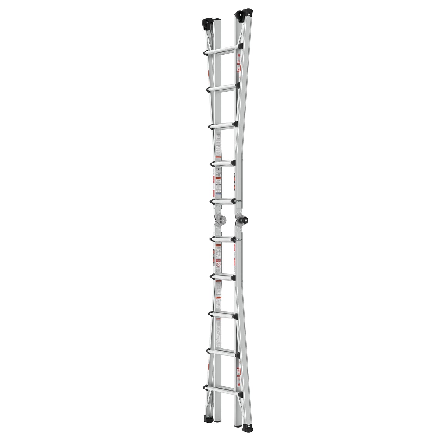 Aluminum Multi-Position Ladder with Wheels - 22 FT, 300 lbs Capacity