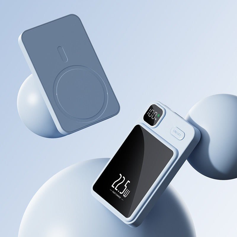 Magnetic suction power bank fast charging, compact and portable mobile power supply - Korvel