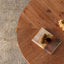 33.86"Modern Retro Splicing Round Coffee Table Fir Wood Table Top with Gold Cross Legs Base(Same SKU:W757126236) - Korvel