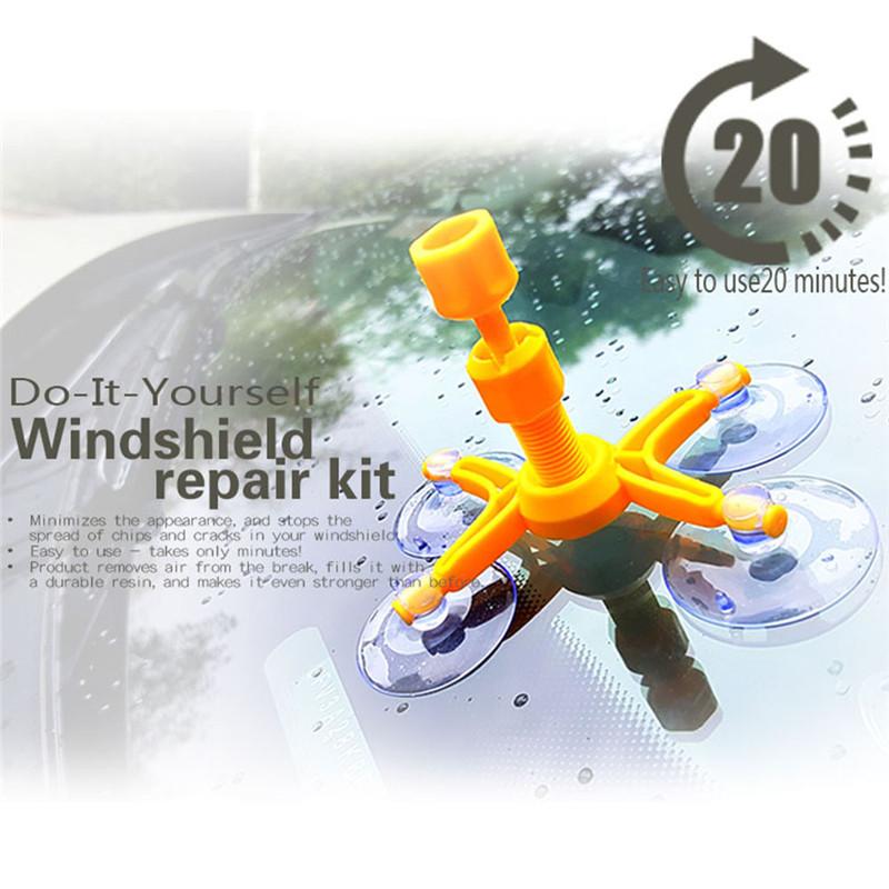 l Car Windshield Repair Tool 1 Set Repair Agent Suction Cup Auto Front Window Repairing Paintless Dent Removal Tools - Korvel