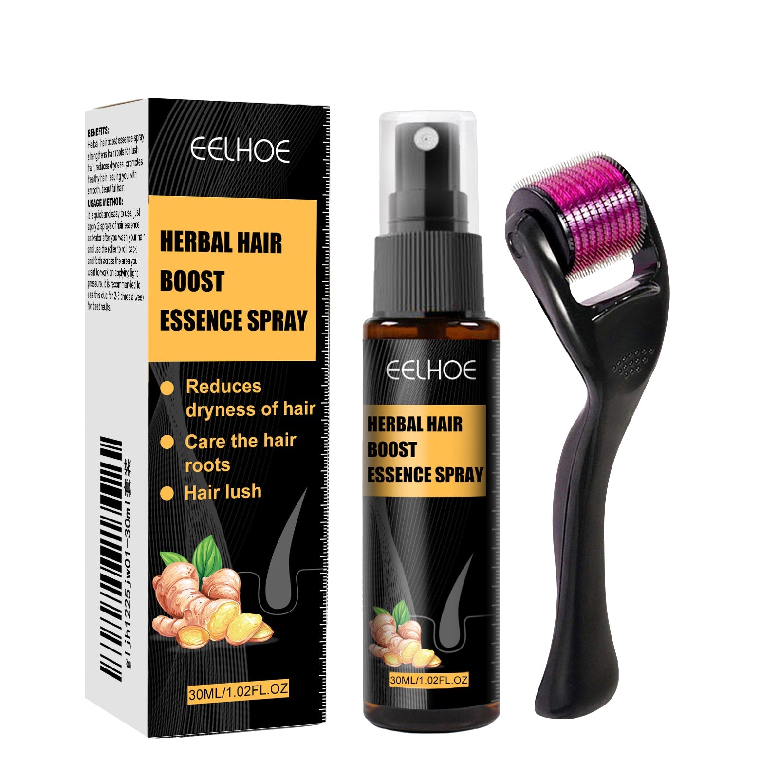 Herbal Hair Essence Spray,Prevent Falling Hair And Scalp Moisturizing And Nourishing Solution - Korvel