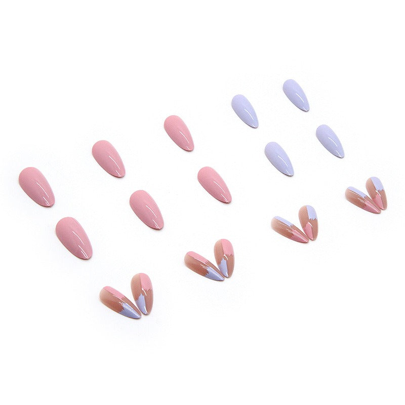 Finished manicure patches, wearable nails, drop-shaped manicure patches, contrasting color combinations - Korvel