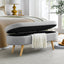 Ottoman Oval Storage Bench Rubber Wood Legs Grey(43.5"x16"x16") - Korvel