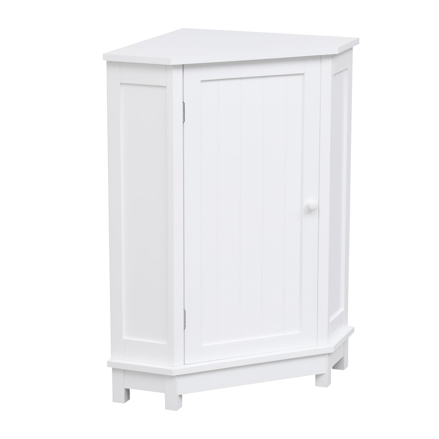 Modern White Triangle Corner Bathroom Cabinet with Adjustable Shelf
