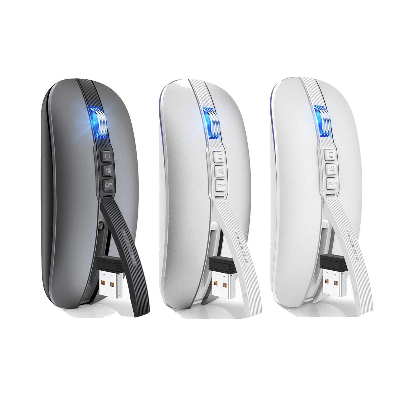 Wireless Mouse Bluetooth Dual Mode 2.4G/BT5.1 Silent Mouse 2400DPI PC Notebook Business Office - Korvel
