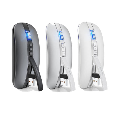 Wireless Mouse Bluetooth Dual Mode 2.4G/BT5.1 Silent Mouse 2400DPI PC Notebook Business Office - Korvel