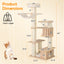 Arbre à chat de 69 pouces avec perchoir confortable et coussins lavables
